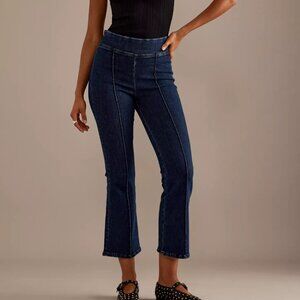 Frame Jet Set Pintuck Crop Mini Bootcut High-Rise Pull-On Jeans - Size 1 (25-29)